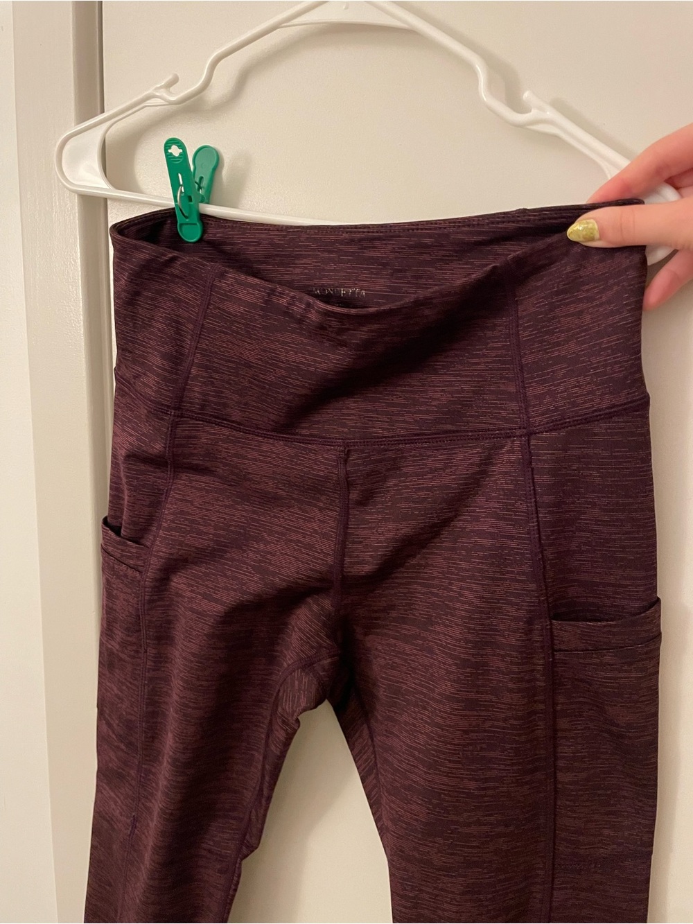 Maroon Heather High-Waist Pocket Leggings